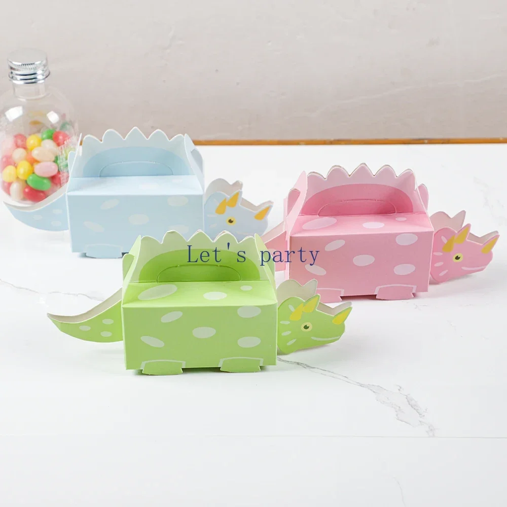 10Pcs Jungle Dinosaur Theme Paper Chocolates Candy Box Gift Packing Bag for Kids Birthday Party Baby Shower Party Decoration