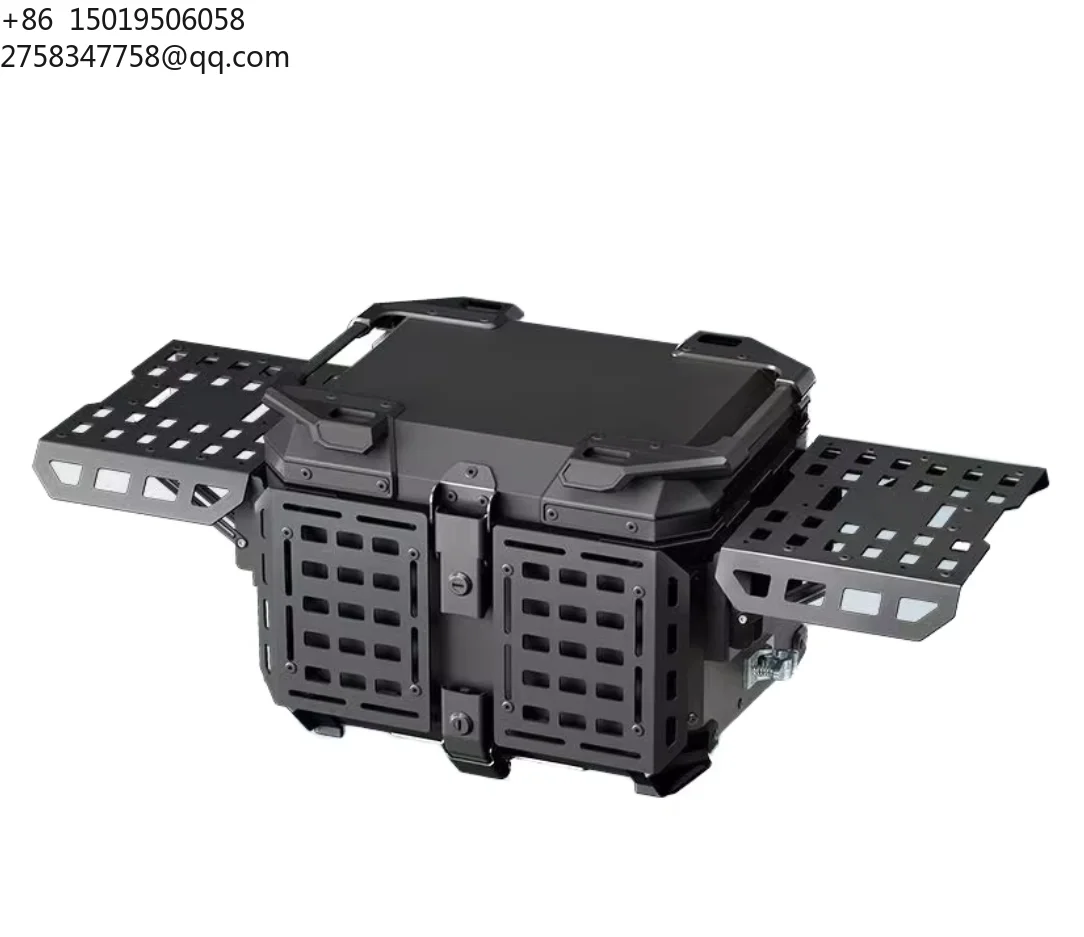 65L Large Capacity Motorcycle Electric Car Trunk Multi-functional Rear Trunk Aluminum Alloy Armored Waterproof Top Box