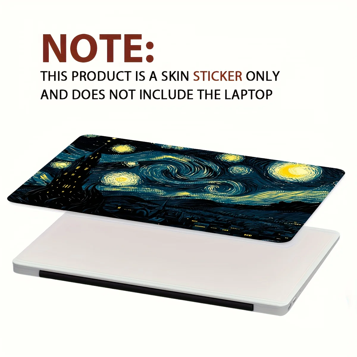 حافظة فنية للكمبيوتر المحمول مكونة من قطعتين من السماء المرصعة بالنجوم، ملصق جلدي عالمي للكمبيوتر المحمول، ملصق جلدي للكمبيوتر المحمول غير قابل لإعادة الاستخدام #3