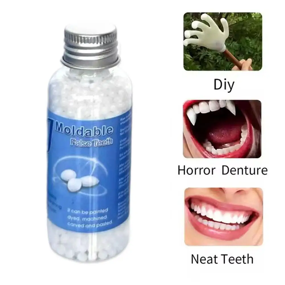 1~8PCS 30ml Resin Temporary Tooth Repair Granules Teeth Gaps Missing Broken Tooth False Teeth Filling Moldable Solid Glue