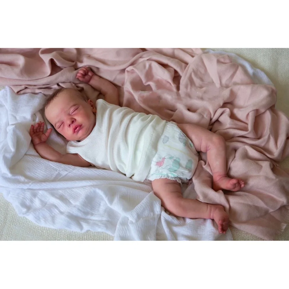 

19inch Reborn Baby Dolls Sleeping Romy Newborn Doll Already Painted 3D Skin Visible Veins Handmade Lifelike Bebe Reborn Dolls