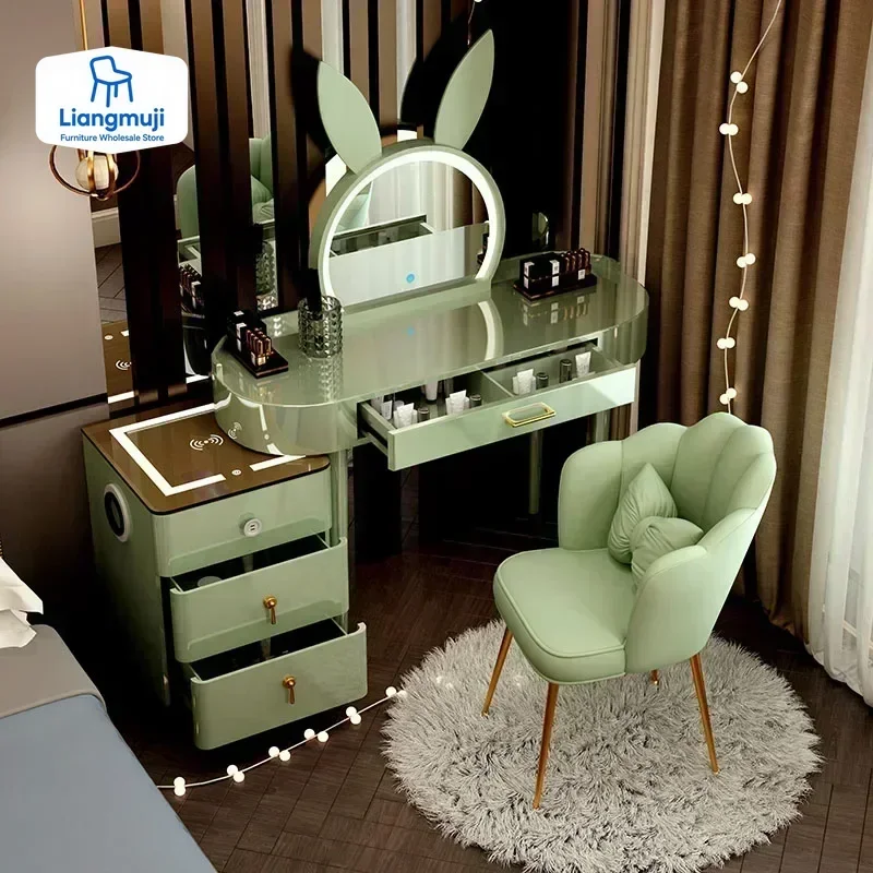 

Шкафы для макияжа Комоды-органайзер Мобильный туалетный столик Нагруженная тумбочка Стол Комоды Свет Muebles De Dormitorio Мебель для спальни