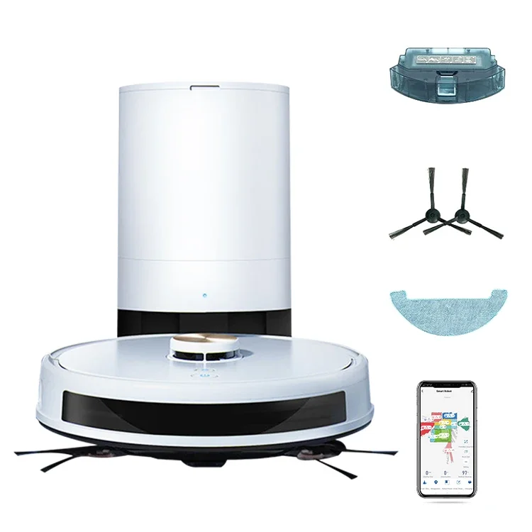 Roboter Staubsauger 5200mah Wifi Control Laser Scanning Vacuum Cleaning Robot And Mop With Self-Emptying Dustbin