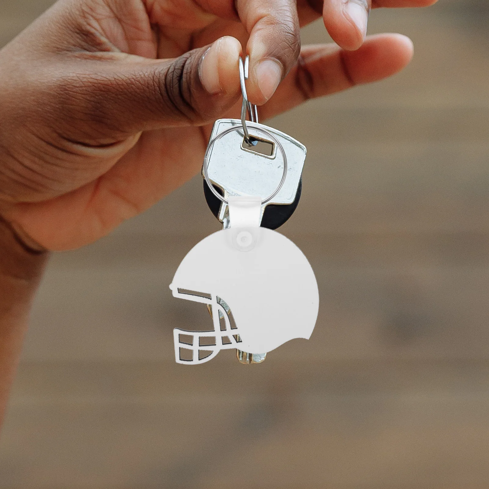 

40 Pcs Keychains Blank Sublimation Keyring Fiberboard DIY Transfer Pendents Accessories H Bell Decorations