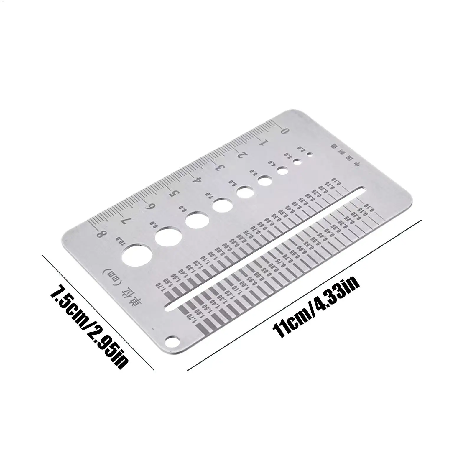 Crack Scale Gauge Card Gap Measuring Ruler Stainless Steel Crack Width Gauge For Home Wall Construction Inspection Monitoring
