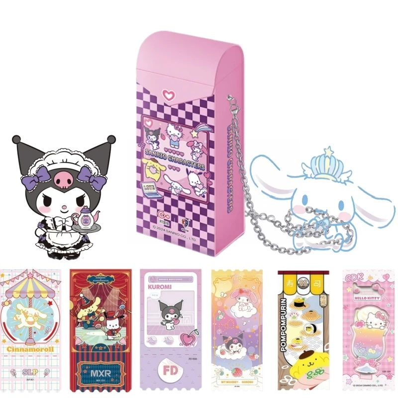 Officiële Sanrio Serie Anime Laser Tickets Kaneel Kuromi Perifere Collectie Speelgoed, Kinderen Vakantie Geschenken Originele Doos