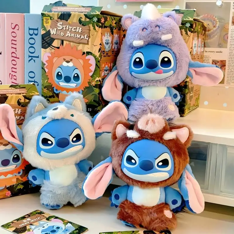 Disney Stitch Wild Animal Series Vinyl Plush Blind Box Stitch Mystery Box Doll Bag Keychain Pendant Decor Surprise Bag Toy Gifts
