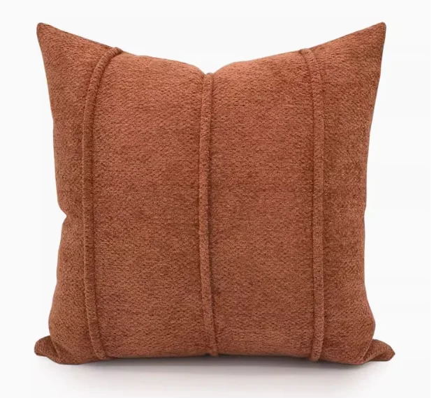 Modern Orange brown waist pillow case sofa back suede Cushion Cover for throw pillow