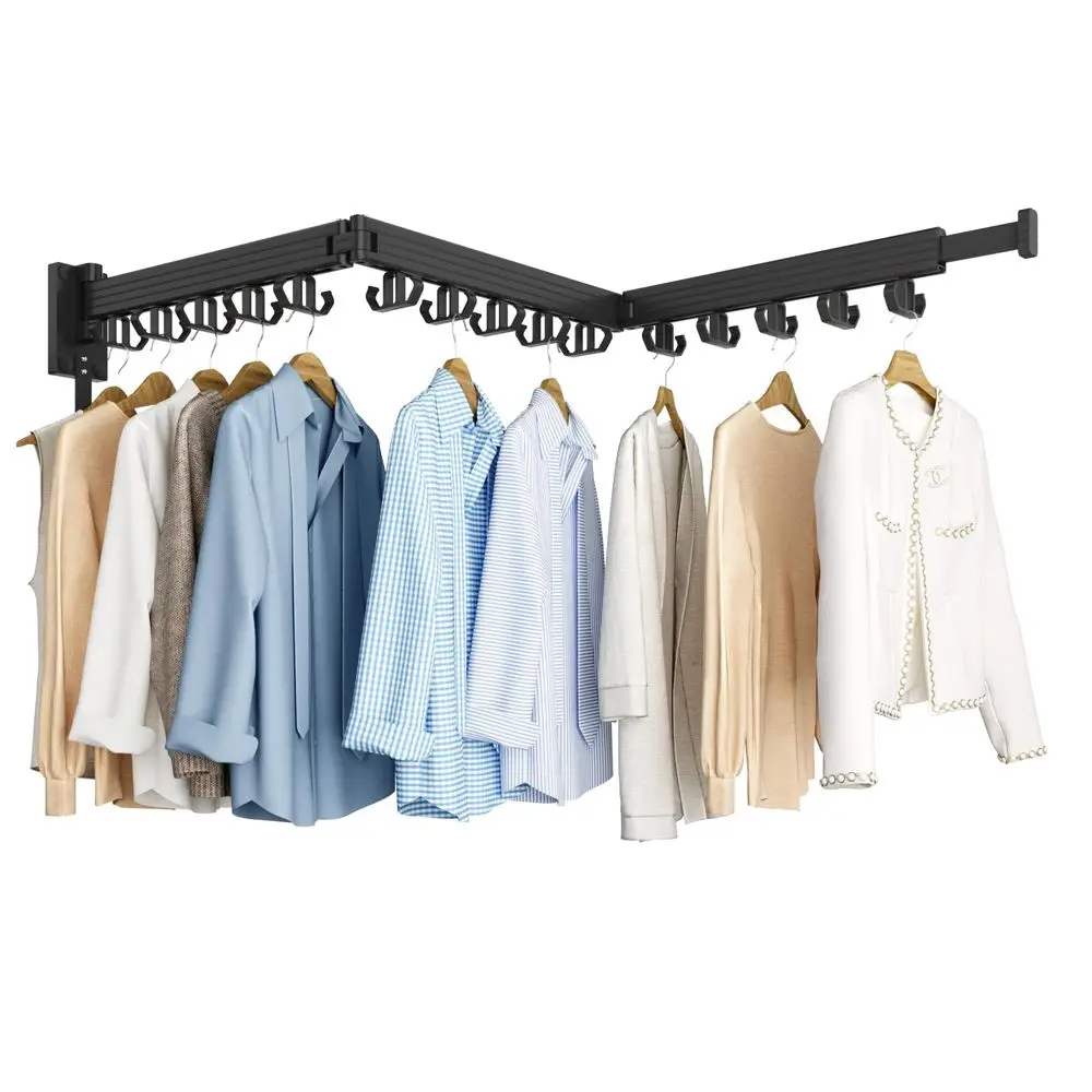 

Сушилка для белья, настенная сушилка для одежды, улучшенная 3-секционная складная выдвижная сушилка для одежды с