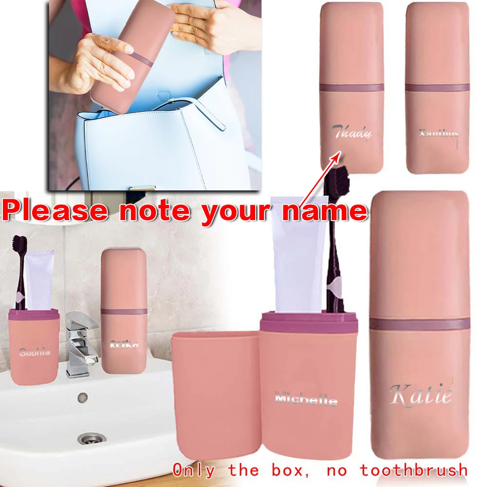 

Customized Name Travel Toothbrush Box Comb Shaver Storage Detachable Mouthwash Cup Travel Organizer Portable Toothpaste Case DIY