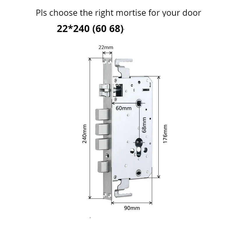 22*240 6068 mortise with hook