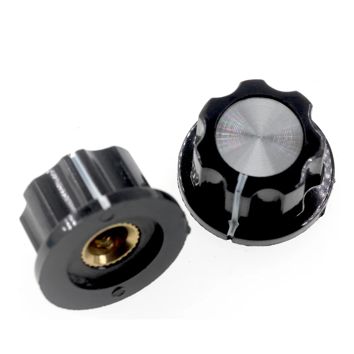 2 Stück MF-A01 MF-A02 MFA-A03 MF-A04 MA-A05 C1 C2 C3 Bakelit Potentiometer Knopf Lochdurchmesser 6 mm für WH118 WX050 Potentiometer