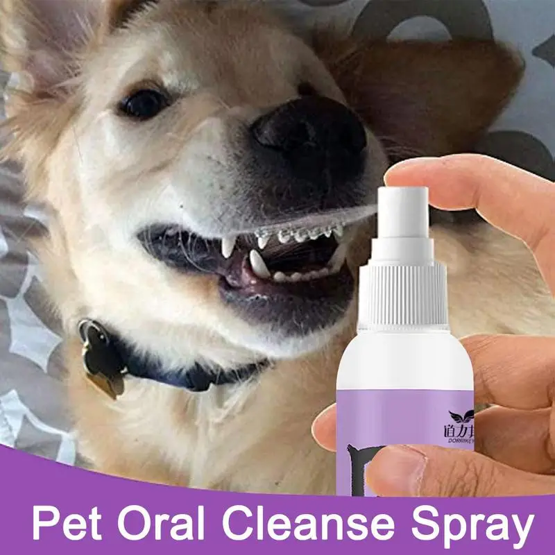 Pet Clean Teeth Spray No Brushing Care Cleaner Spray Breath Freshener Healthy Gums For Dogs Keeps Pet's Mouth Fresh