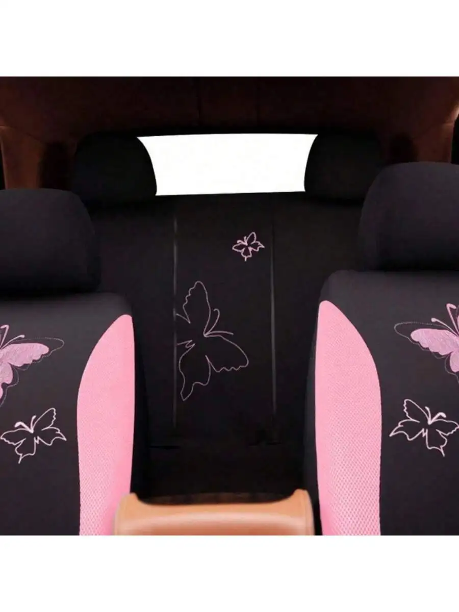 

Butterfly Print Universal Car Seat Covers Set With 5 Headrest Covers
