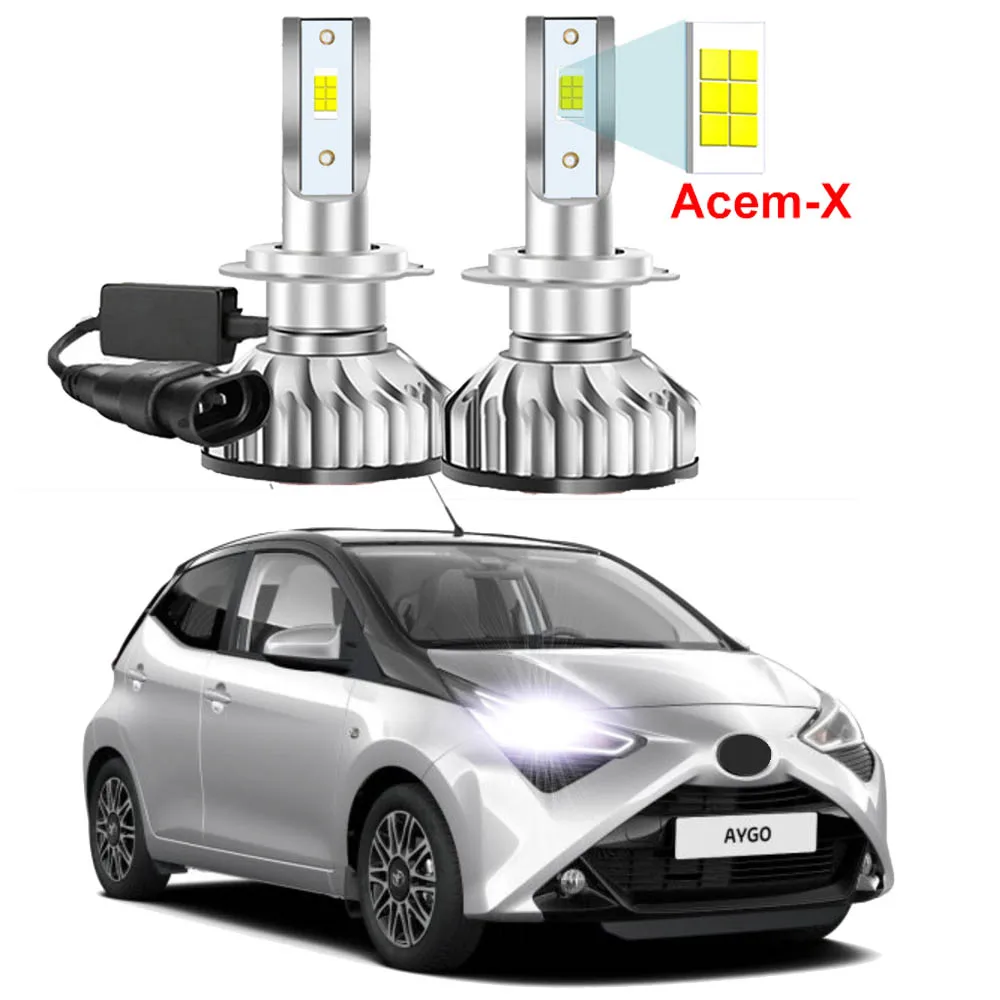 

2Pcs Car LED Headlight Bulbs For Toyota Aygo B4 2014-2021 High Low Beam Headlamp Canbus