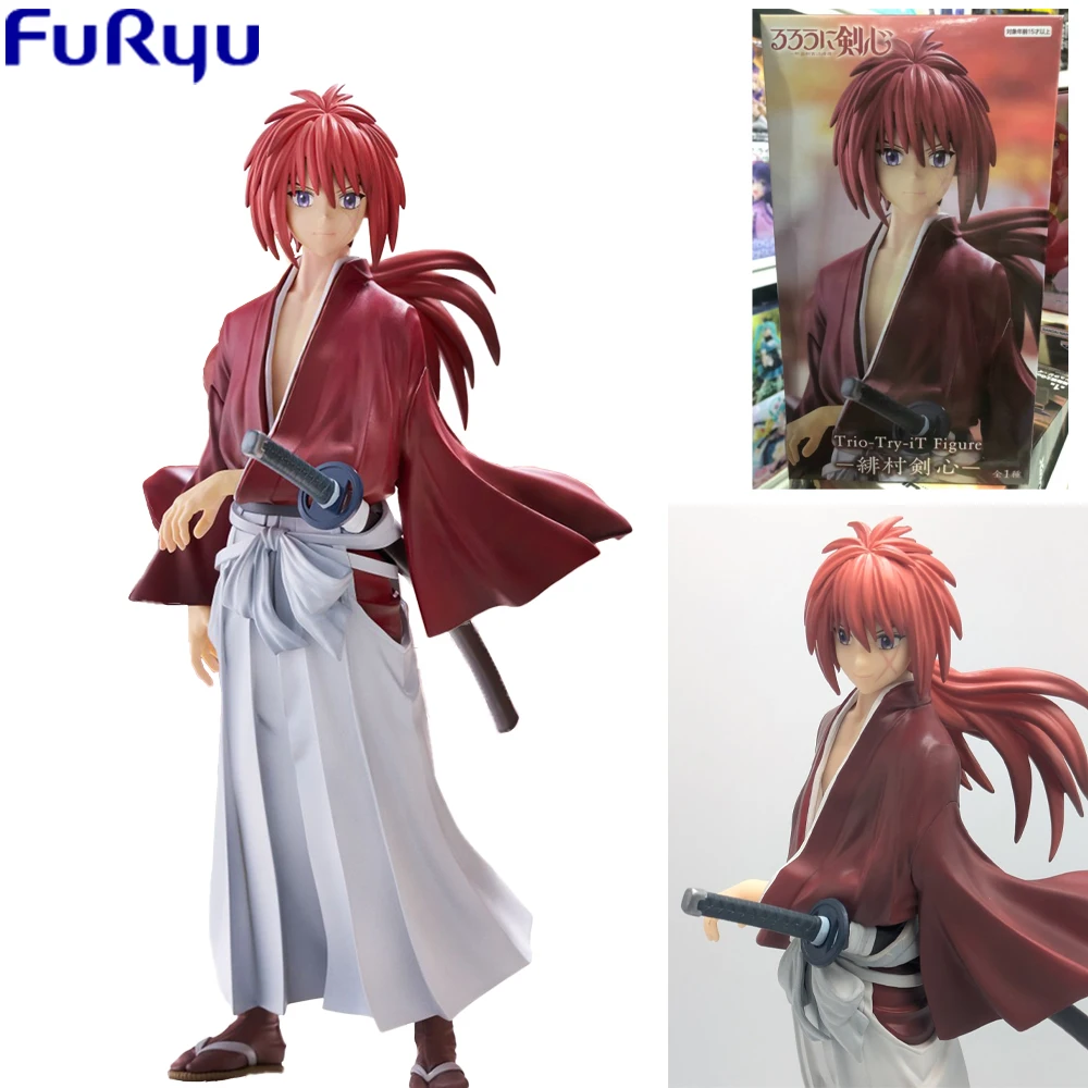 In Voorraad Originele FuRyu Trio-Try-iT Figuur Rurouni Kenshin Himura Kenshin Anime Figuur Action Figure Collection Model decoratie