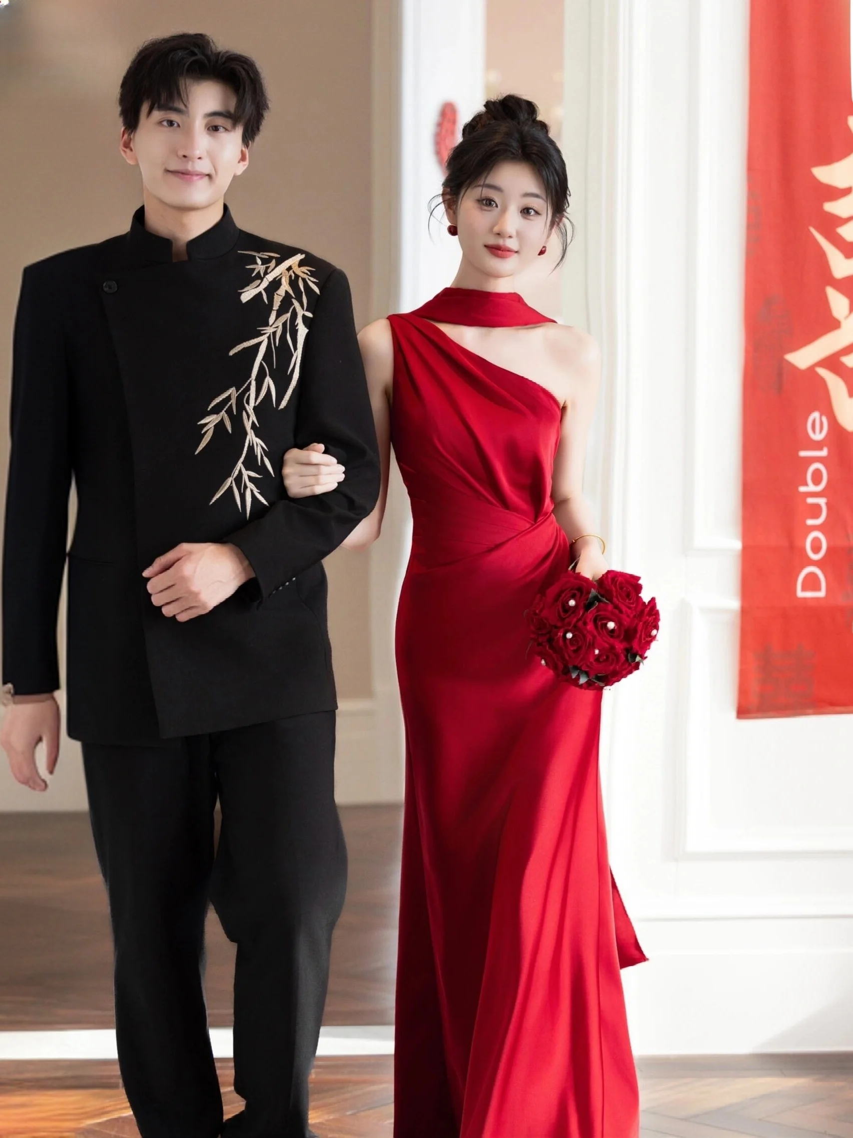 

Ele Red Bridal Morning Robe with Fi Tail Design for Women Engagement Par Wedding Dr Vintage Sle Floor Length