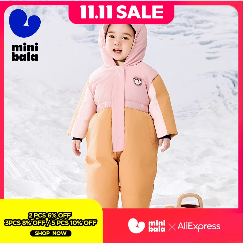 

Мини-балабала детский пуховый комбинезон зимний утолщенный ветрозащитный водонепроницаемый теплый комбинезон для новорожденных