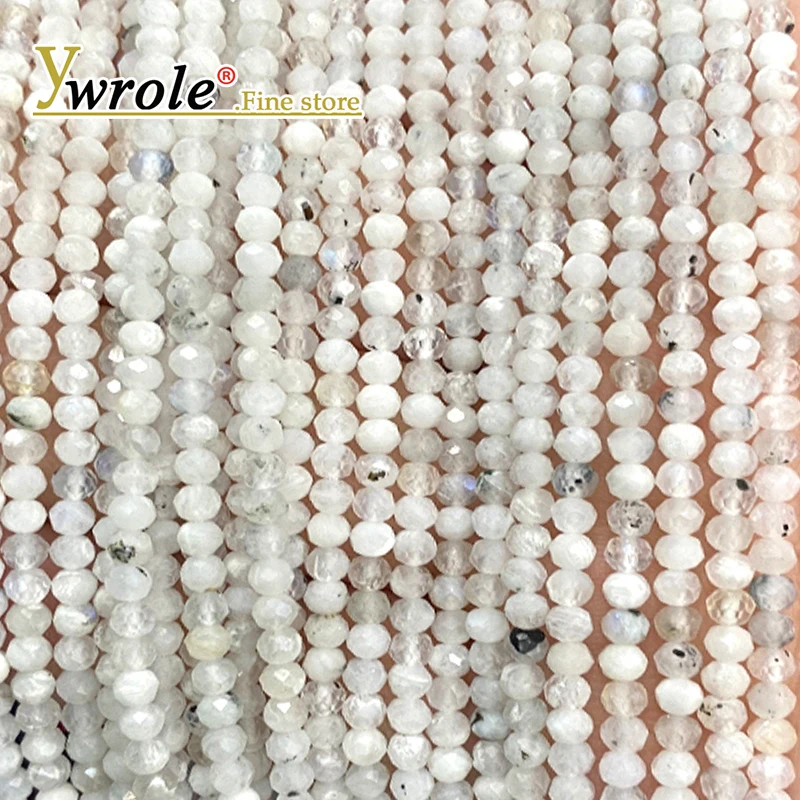 3x4mm Facettierte Abacus Naturstein Blaulicht Mondstein Spacer Perlen für Schmuckherstellung DIY Armbänder Charms Zubehör
