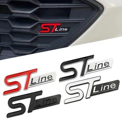 3D Metal Yellow Green Blue Red Black Logo ST Line Emblem Car Front Grill Badge Rear Trunk Sticker Car Styling Accessories