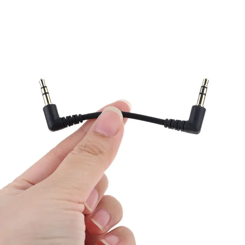 Durable PVC Metal Cable Dual 90 Degree Right Angled 3.5mm Jack Male to Male Stereo AUX Cable for Car AUX Speaker K1KF