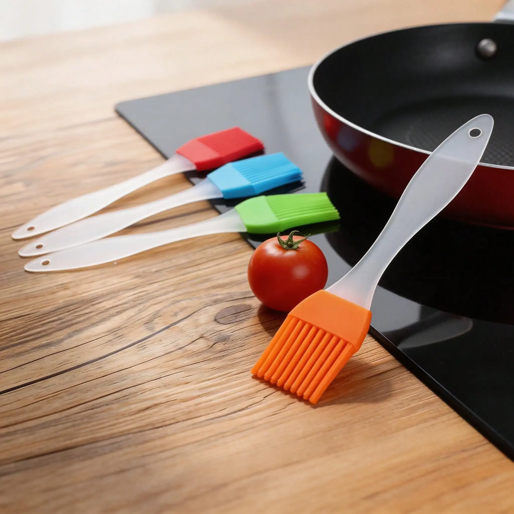 Multipurpose 4-Piece Silicone BBQ Brushes No Hair Loss Heat Resistant Basting Tools For Sauce Butter Cream Grilling & Kitchen Daily Use