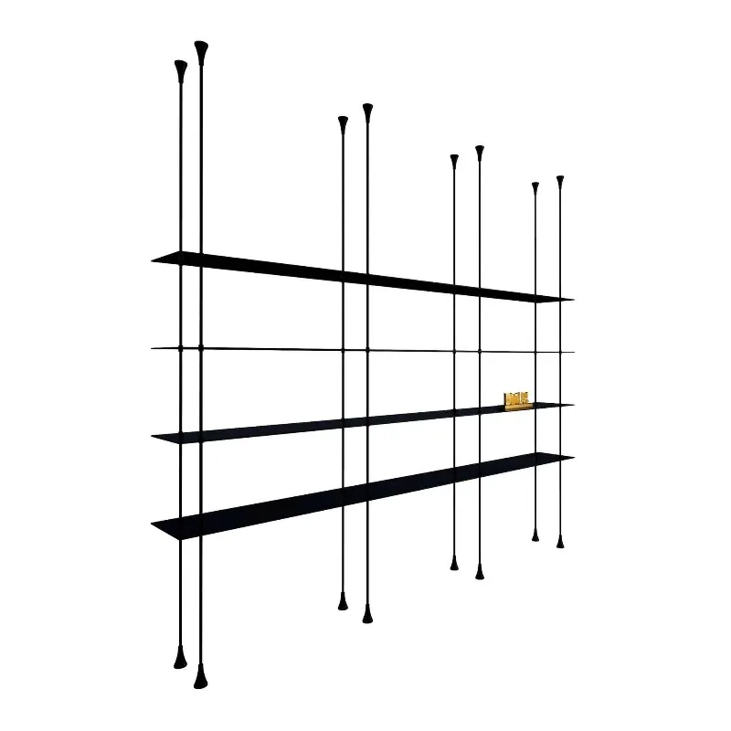 Light Luxury Aluminum Light-Emitting Diode Storage Rack, Wall-Mounted Bookshelf Design, Living Room Bedroom Soft Furniture
