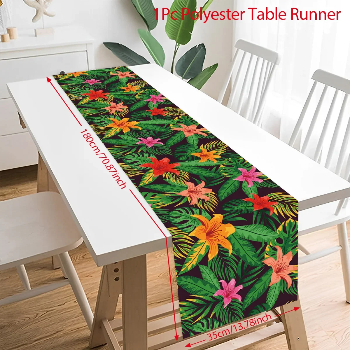 Hawaiian Garland Table Runner Hawaii Luau Tropical Party Decor Kids Favors Tableware ALOHA Summer Beach Birthday Party Supplies