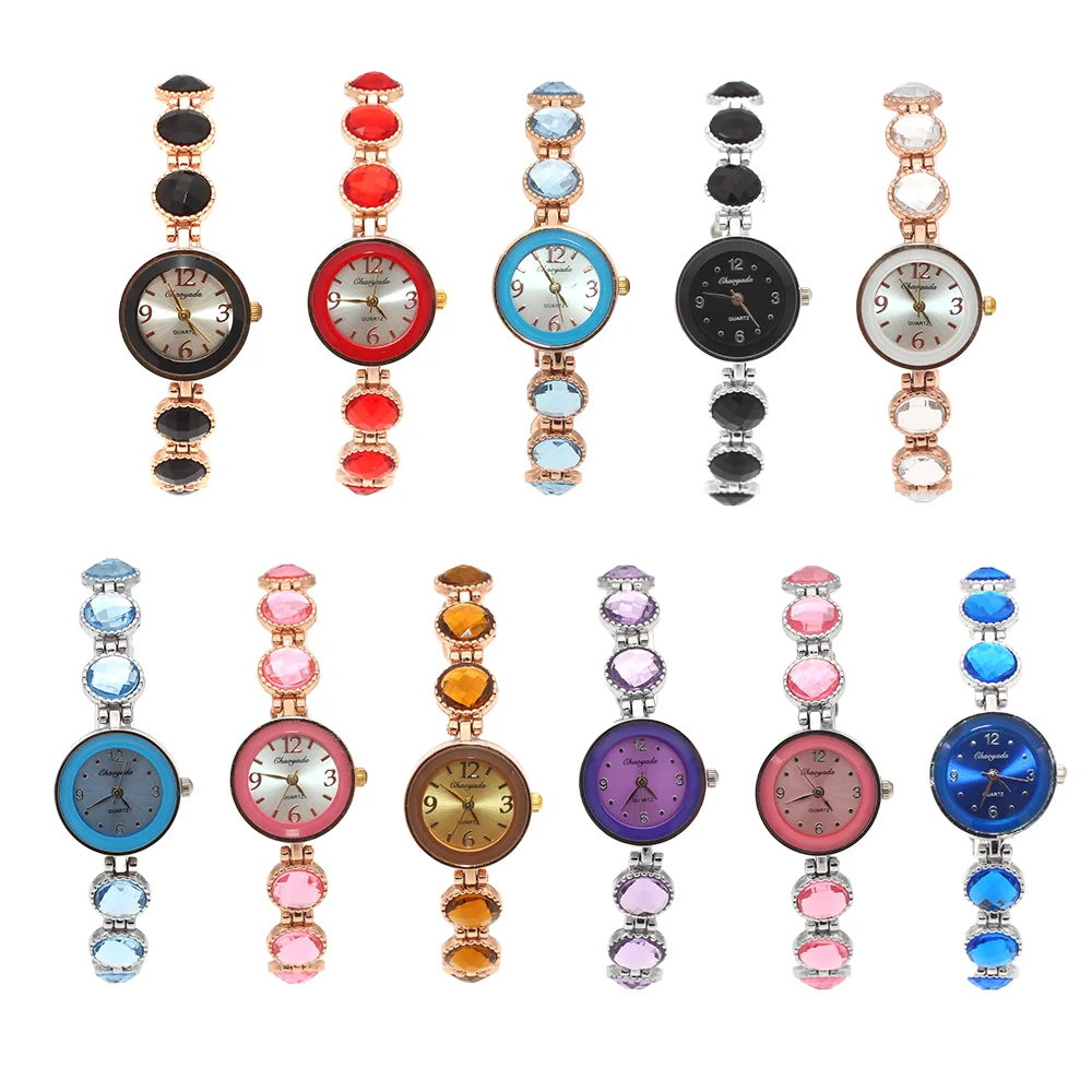 11 قطعة/الوحدة أزياء سيدة كوارتز ساعة المتاحة فستان نسائي ساعة اليد للفتيات