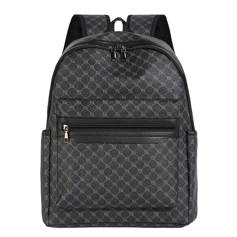 منقوشة طباعة حقيبة الظهر الرجال الفاخرة الأزهار بولي Leather جلد الرجال حقائب الظهر سعة كبيرة حقائب الكمبيوتر المحمول موضة حقيبة السفر في الهواء الطلق #1