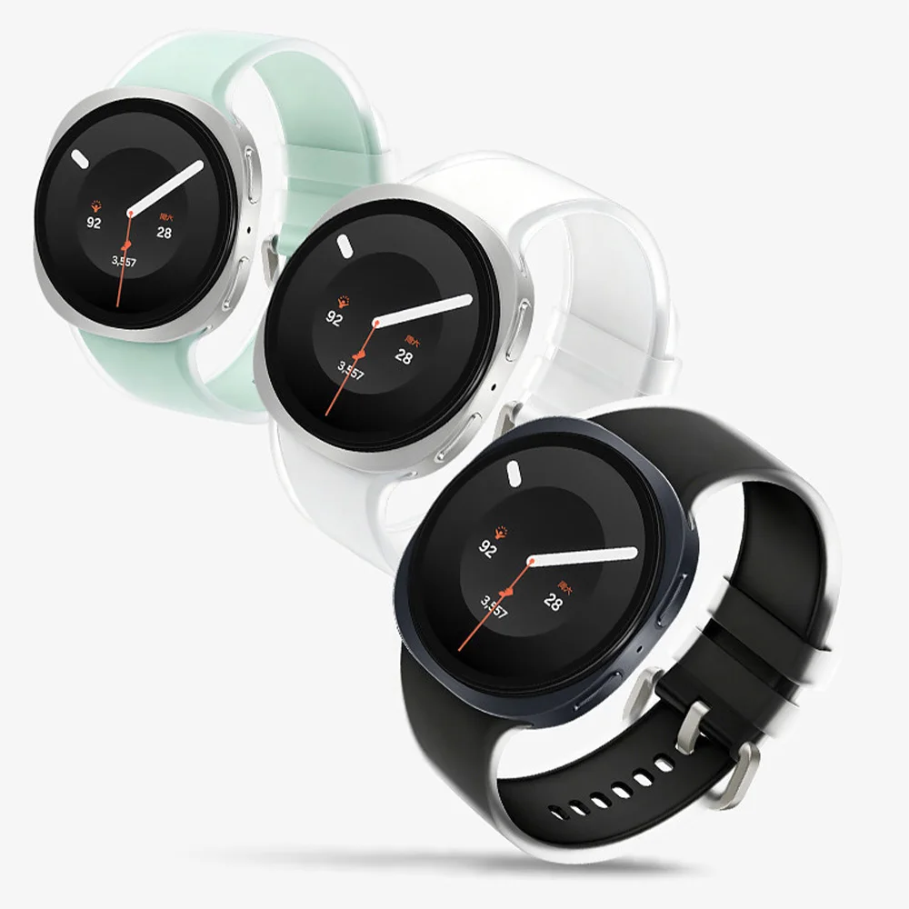 Official 1:1 Strap for Samsung Galaxy Watch 9 8 40 44mm Smartwatch Jelly Silicone Correa Sport Bracelet For 8 Classic 46mm Bands