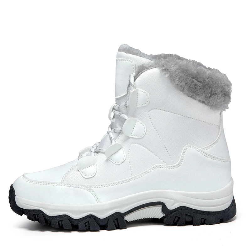 White Snow Boots Women Antiskid Student Outdoor Ankle Boots big size 42 fashion plush Warm Mid-Calf Winter Boots high-top shoes