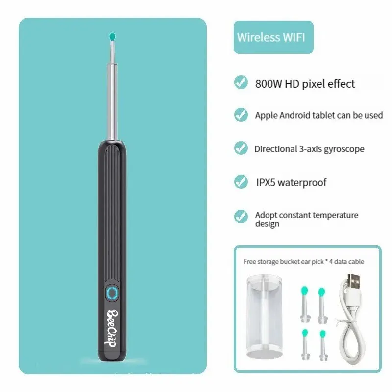 Wireless WiFi Ear Pick Otoscope Camera Borescope Luminous Ear Wax Cleaning Health Care Ear Cleaner Visible Ear Scoop