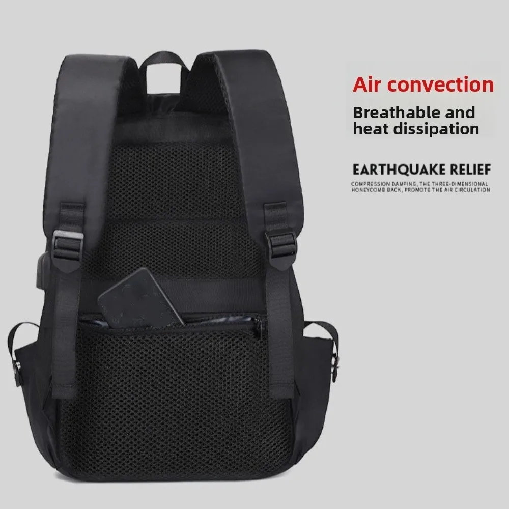Simple Bag Large-capacity Student School Bag Multi-pocket Fashionable Casual Backpack Nylon Breathable Men Backpack Daily Use