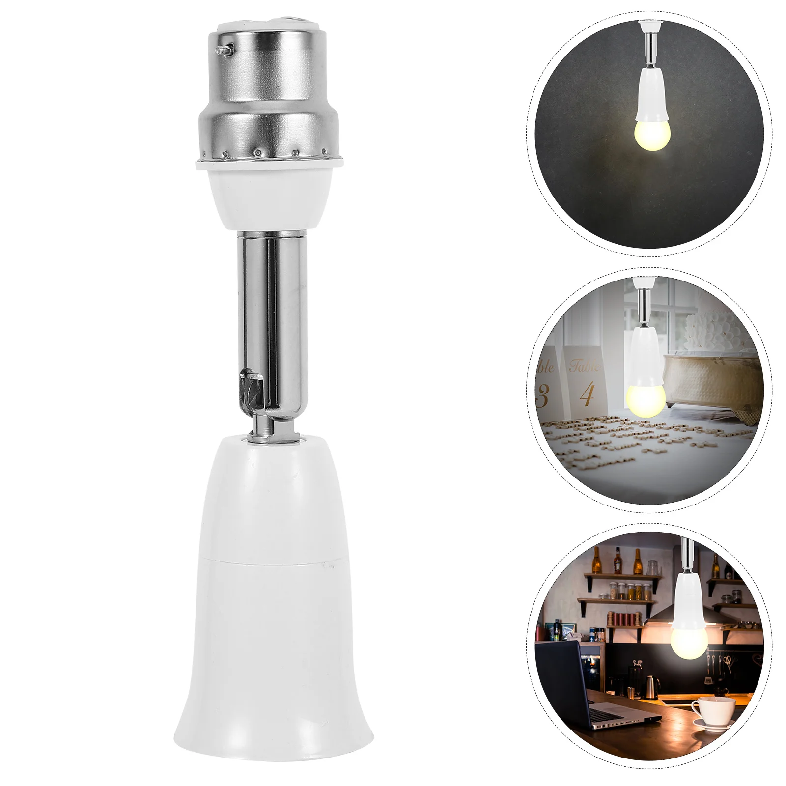 

B22 to E27 Light Socket Extender Adjustable Lamp Base Converter Easy Installation Light Bulb Socket Adapter for Indoor Garage