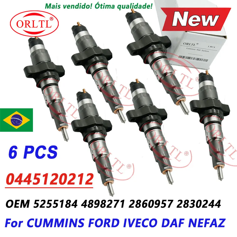 

6PCS 0445120212 Fuel Pump Injectors 0445 120 212 Diesel Injection Nozzle 0 445 120 212 for Cummins VW BG9X9K526BA 2R0198133