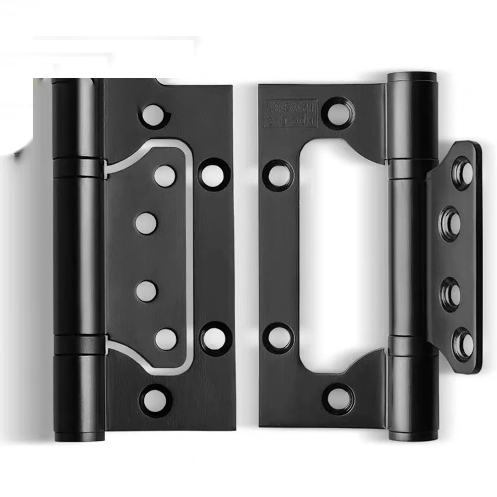 

3pcs Black Hinge Door Loose-leaf Stainless Steel Mute Flat Sub-door Thickened Durable Silent Effect Widely Used Furniture