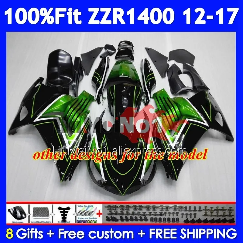 Body For KAWASAKI NINJA ZZR1400 ZZR 1400 12 Stock Green 13 14 15 16 17 230No.60 ZZR-1400 2012 2013 2014 2015 2016 2017 Fairing