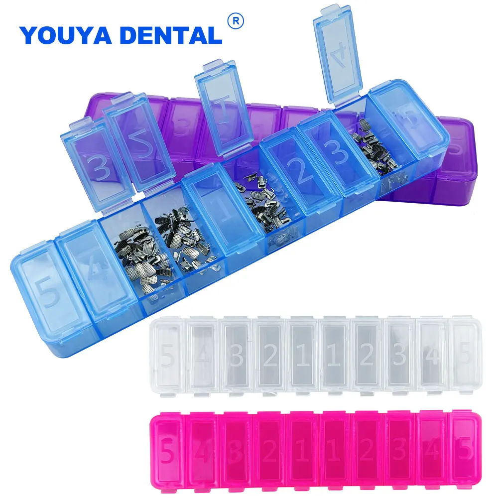 

Portable Pillbox Squares Storage Box Dental Transparent Braces Case Bracket Holder Orthodontic Appliance Container Organizer