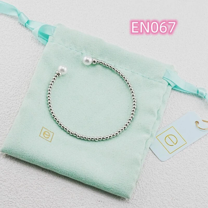 

VKVVA Fashion Jewelry Sliver-plated Beaded Pearl Bangle for Women Birthday Gifts, Unique Gift