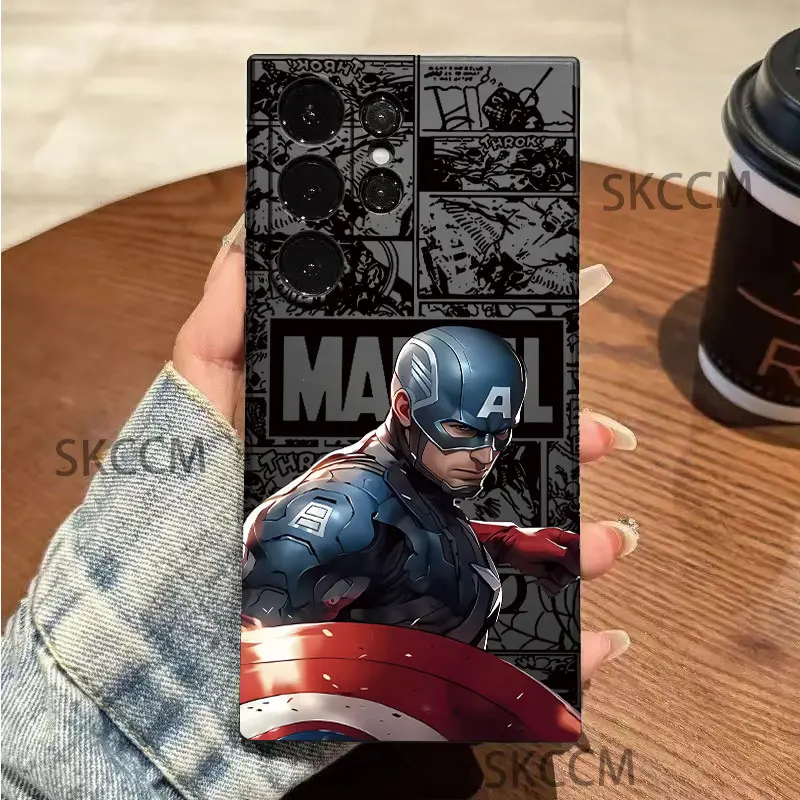 マーベルキャプテンアメリカの電話ケース,サムスンギャラクシーs24ウルトラ,s23fe,s22,s20 plus,a15,a35,a50,a51,a54,a55,a71,a72,a73