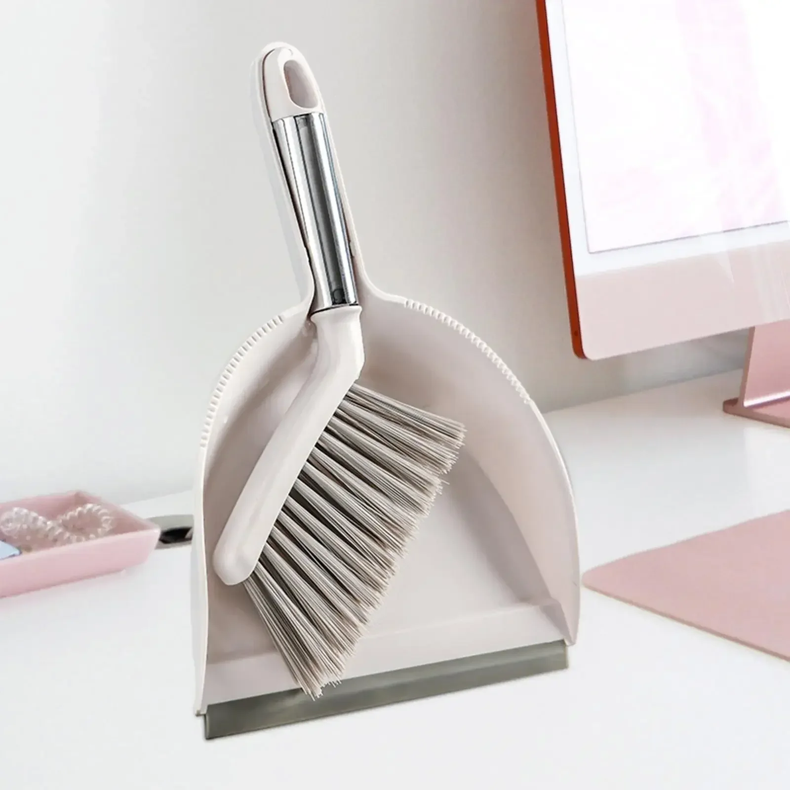 Mini Dustpan and Brush Set Hand Brush Dust Pan Table Cleaning Brush Sweep Broom for Home Computer Keyboard Desktop Table image 5