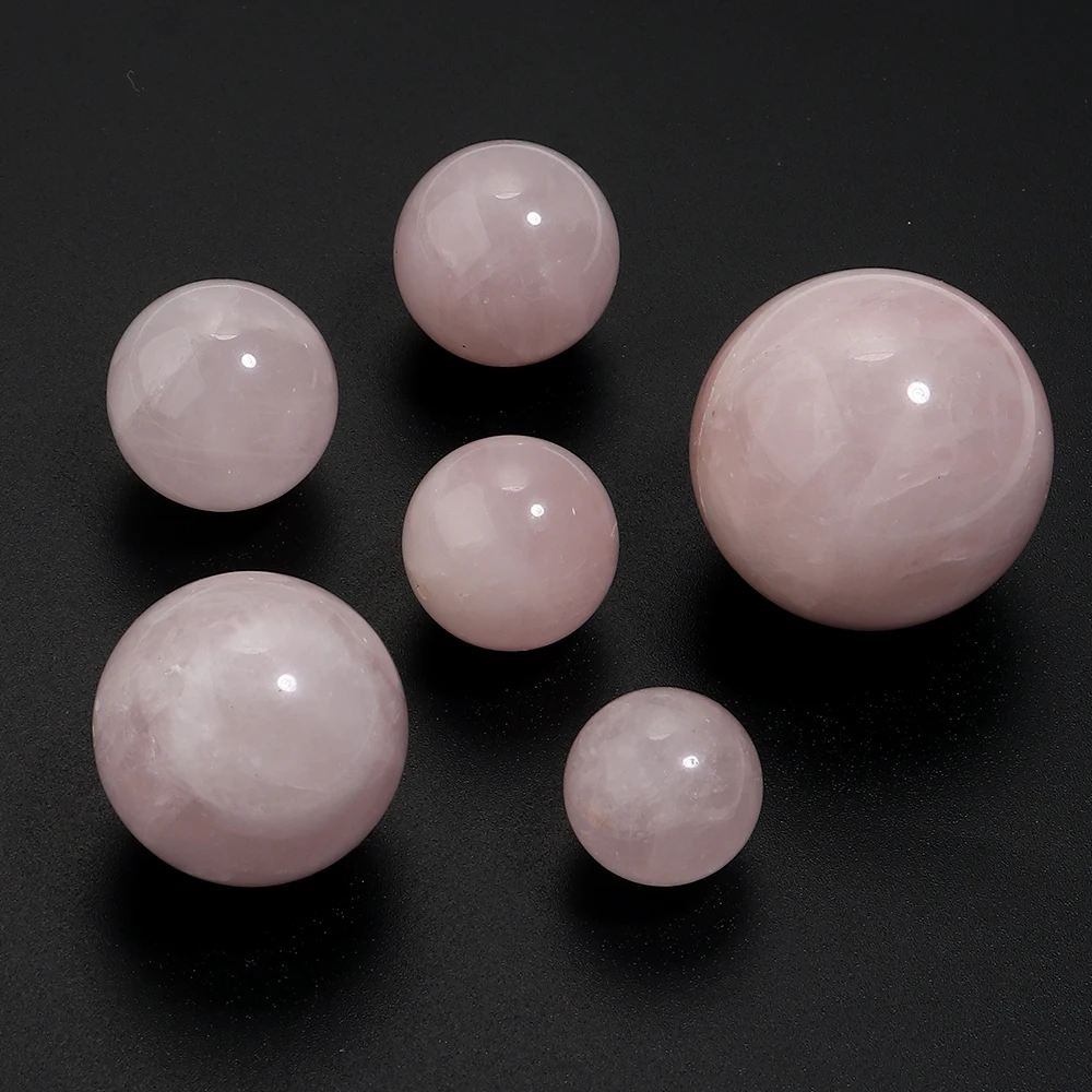 1pc Natural Pink Crystal Beads 16/20/25/30mm Non-Porous Rose Quartz Round Ball Beads For Home Decoratin Crafts Gifts Accessories