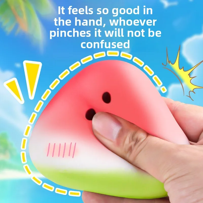 Squishy Wassermelonen-Fidget-Spielzeug: Anti-Stress, langsam aufsteigend, Frucht-Quetschspielzeug, lustiger Stressabbau, Druckreduzierer, Requisite