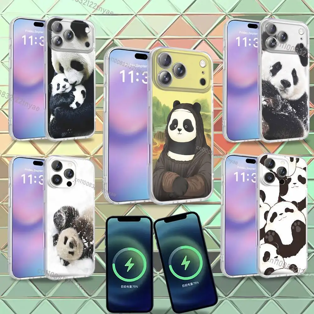 

Ins Cute Animal Panda Phone Case For iPhone 16,14,11,17,13,15,12,Air,Plus,Pro,Max,E,Mini Frosted for MagSafe Magnetic Wireless