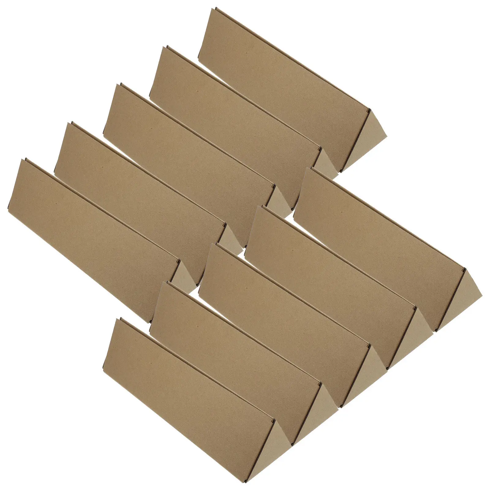 10Pcs Triangle Poster Tube Kraft Cardboard Storage Tube for Art Prints Drawings Drafting Mailing Packaging Portable Sturdy