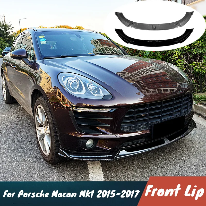For Porsche Macan MK1 2015-2017 3pcs/Set Car Front Bumper Lip Spoiler Splitter Body Kit Protector Guard Exterior Accessories