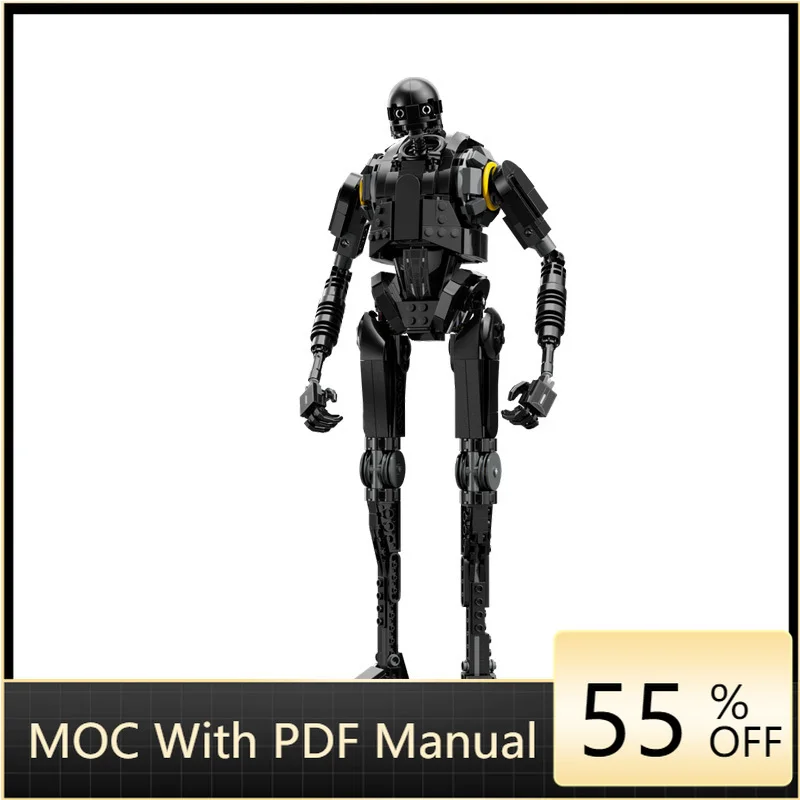 

845 MOC Black Safety Intelligent Robot Model Building Blocks Brick Creative DIY Assembly Display Toys Kids Adult Christmas Gifts