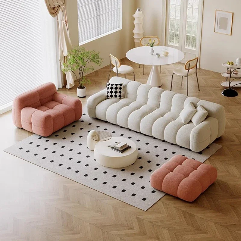 Single Living Room Sofas Nordic Vanity Lounge Chair Living Room Sofas Bed Giant Puff Cushion Muebles Para El Hogar Furniture