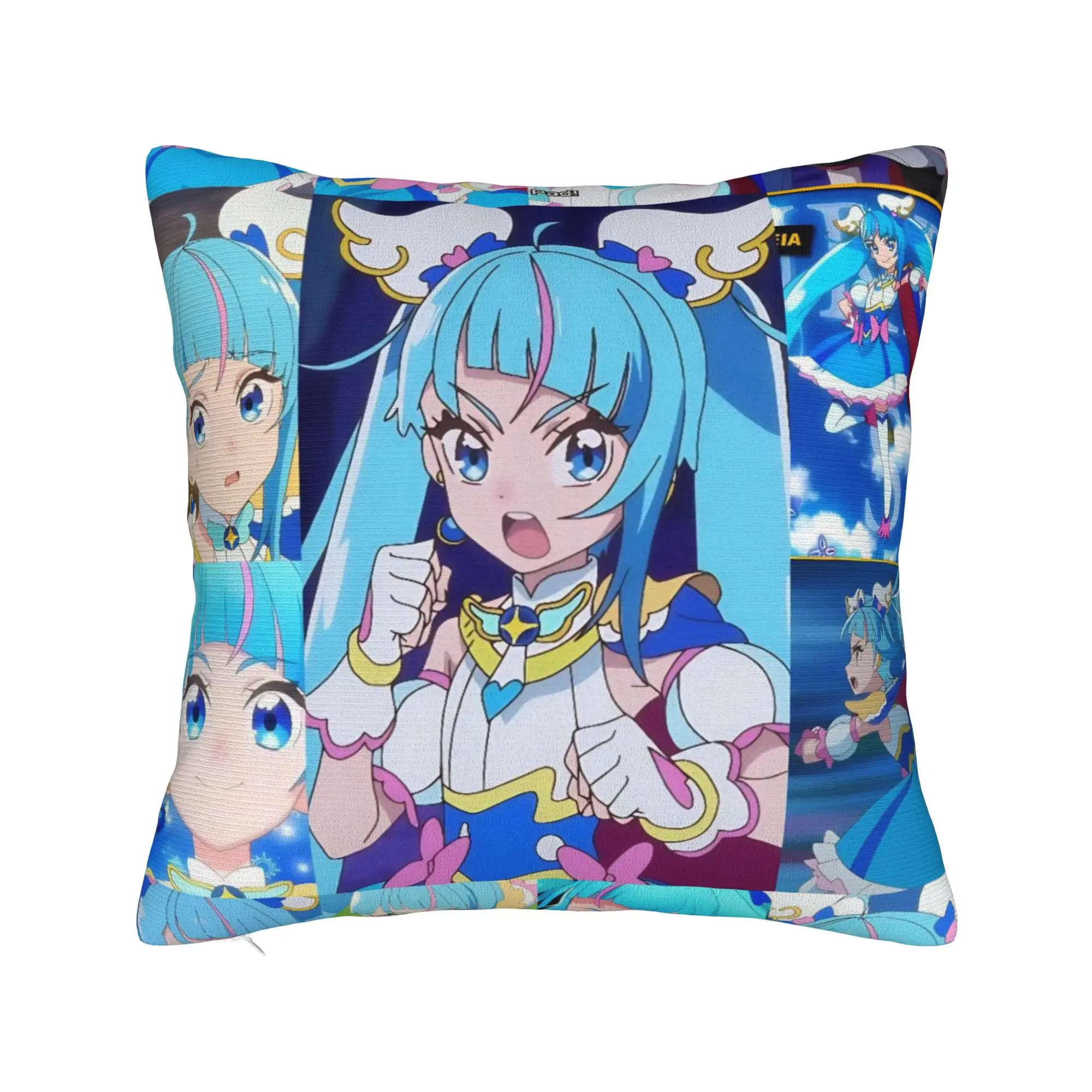 Decorative Pillowcase Soaring Sky Pretty Cure Merch Chair  Pillow Case Cover Square Multiple Sizes